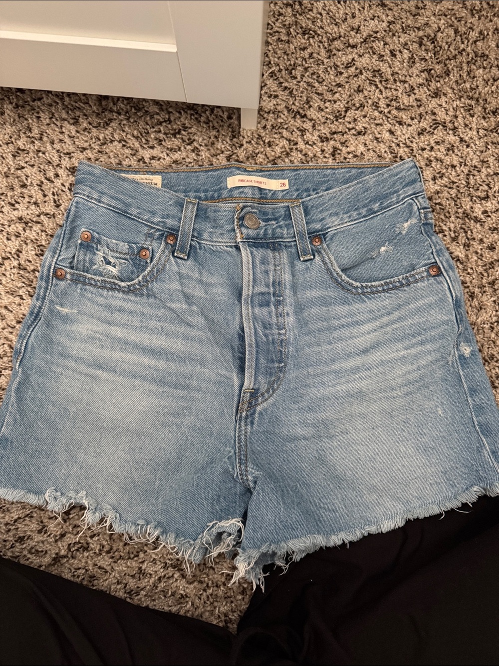 Levi's High-Rise Light Wash Denim Cutoff Shorts